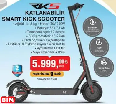 RKS KATLANABİLİR SMART KİCK SCOOTER